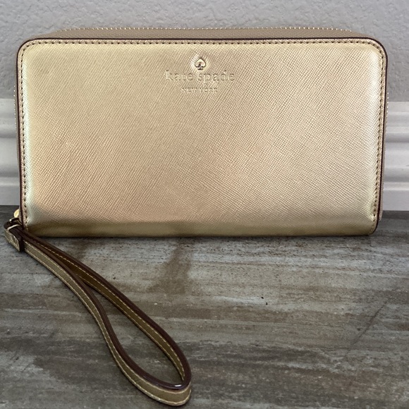 kate spade Bags Kate Spade Gold Metallic Wallet Wristlet Poshmark